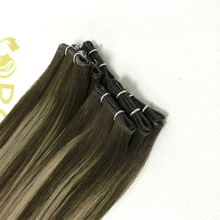 Human full cuticle Micro wefts extensions human hair wholesale and customized color - X434