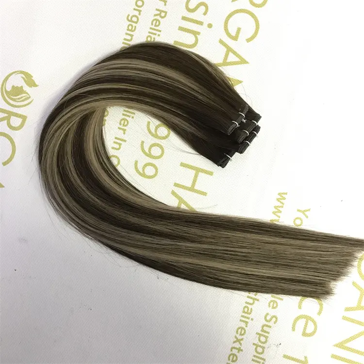 Human full cuticle Micro wefts extensions human hair wholesale and customized color - X434