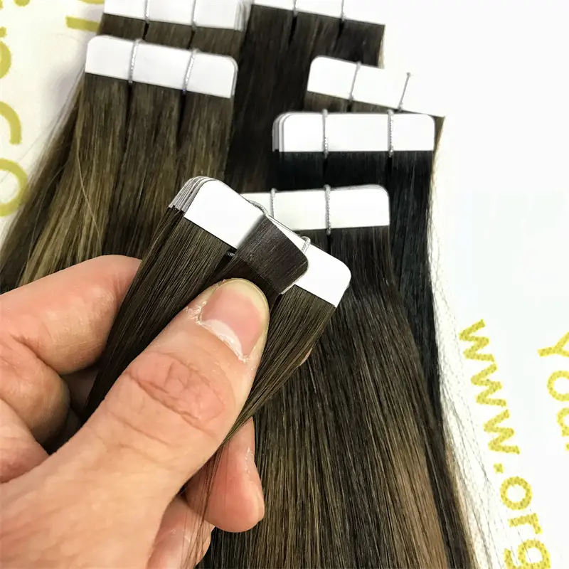 Wholesale human full cuticle remy tape in hair installation balayage color X439