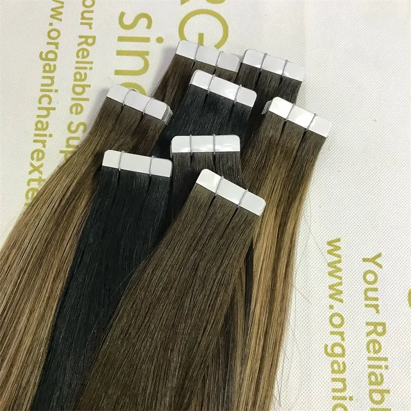 Wholesale human full cuticle remy tape in hair installation balayage color X439